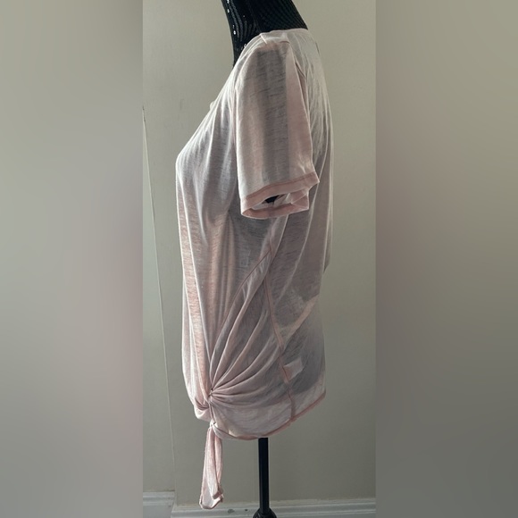 Susina Semi Sheer Pink Side Tied T-Shirt Size XL - Picture 3 of 8